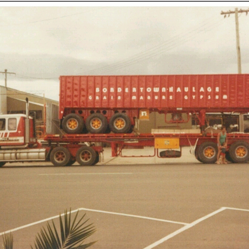 Unit 3 PK & Angus picking up new O’Phee tipper 1985
